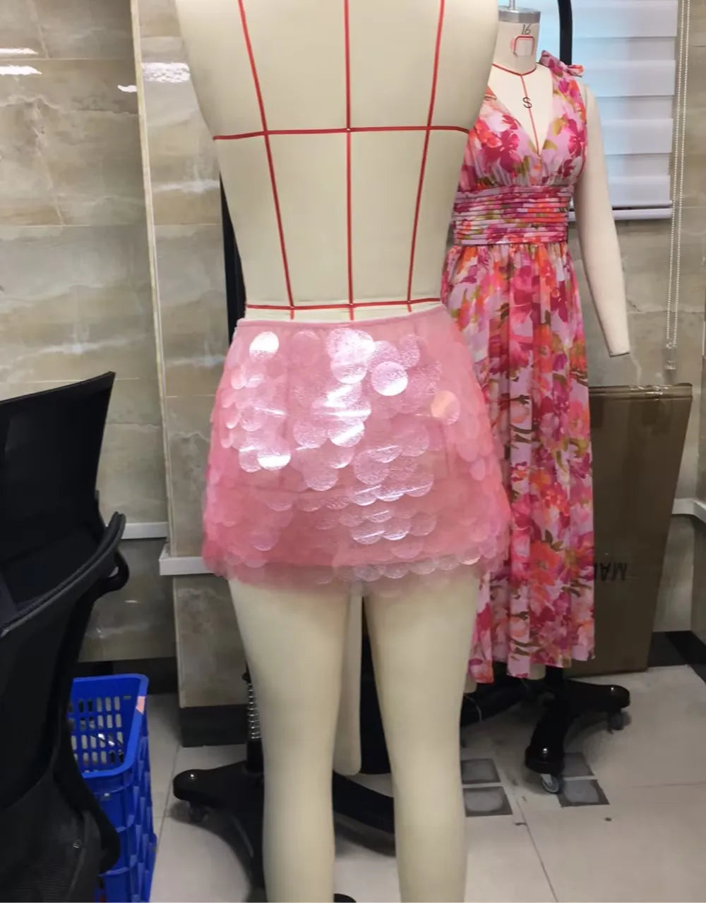 Women's Y2K Chic Luxury Glitter Sequined Layered Mermaid Short Mini Skirts 2025 Side Zipper High Waist Bodycon A-line Skirts
