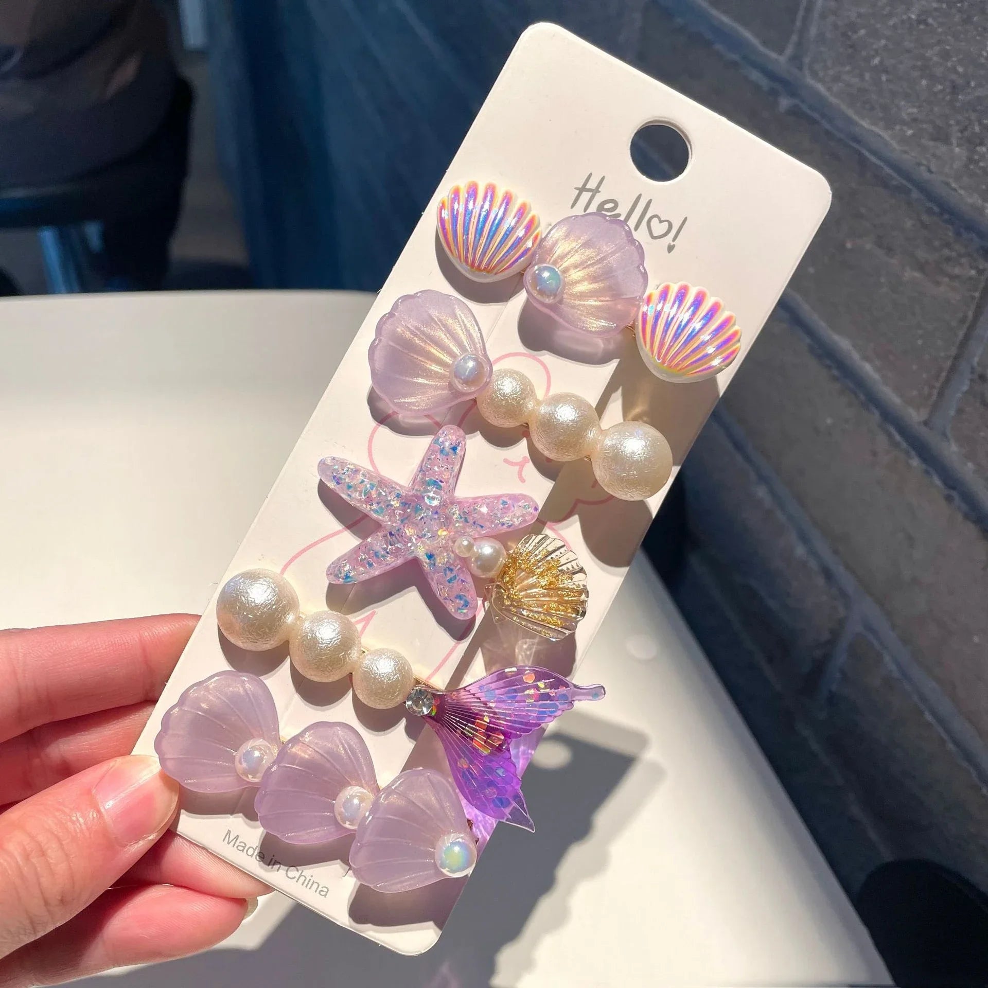 1/5Pcs Shell Starfish Hair Clips Ocean Series Mermaid Hairpins Girls Summer Beach Bang Clip Princess Barrette Hair Accessories